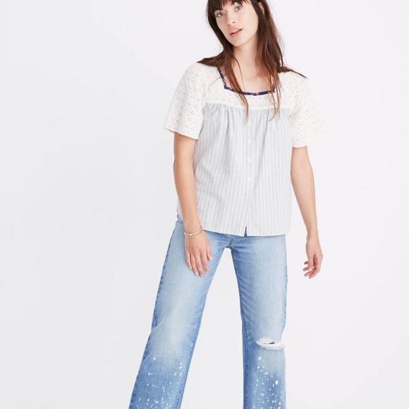 Madewell x The New Denim Project® Patchwork Butterfly Top Size XS - Picture 3 of 5
